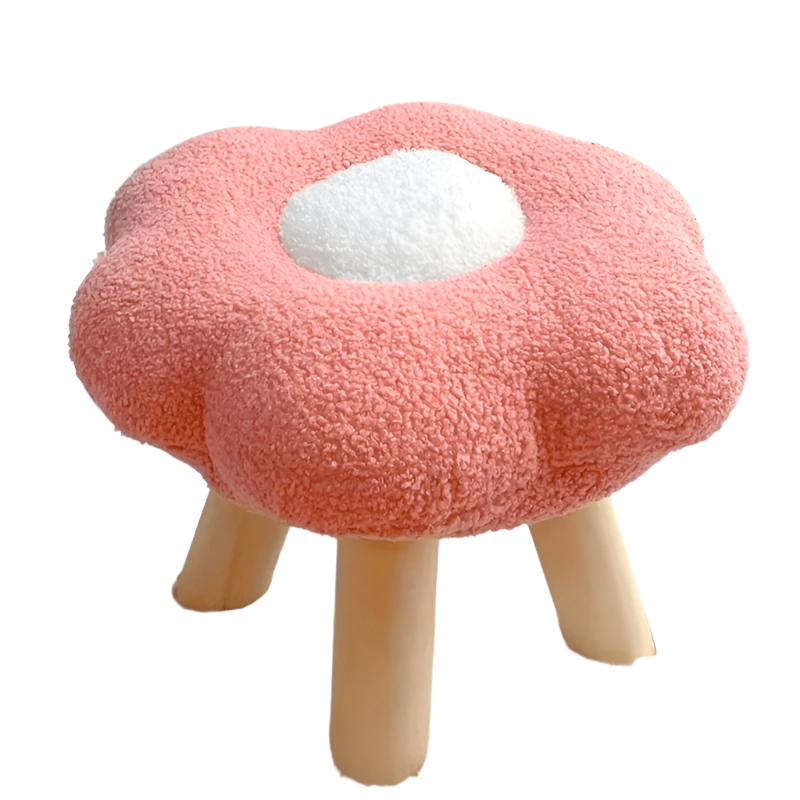 Flower-Shaped Wooden Step Stool for Home and Office-0