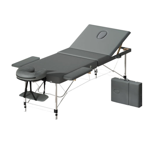 NNEDSZ Zenses Massage Table Portable Aluminium 2 Fold Massages Bed Beauty Therapy 55cm-0