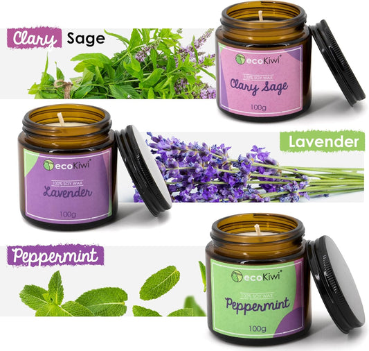 Scented Soy Candle Trio – 18% Essential Oil Content-0