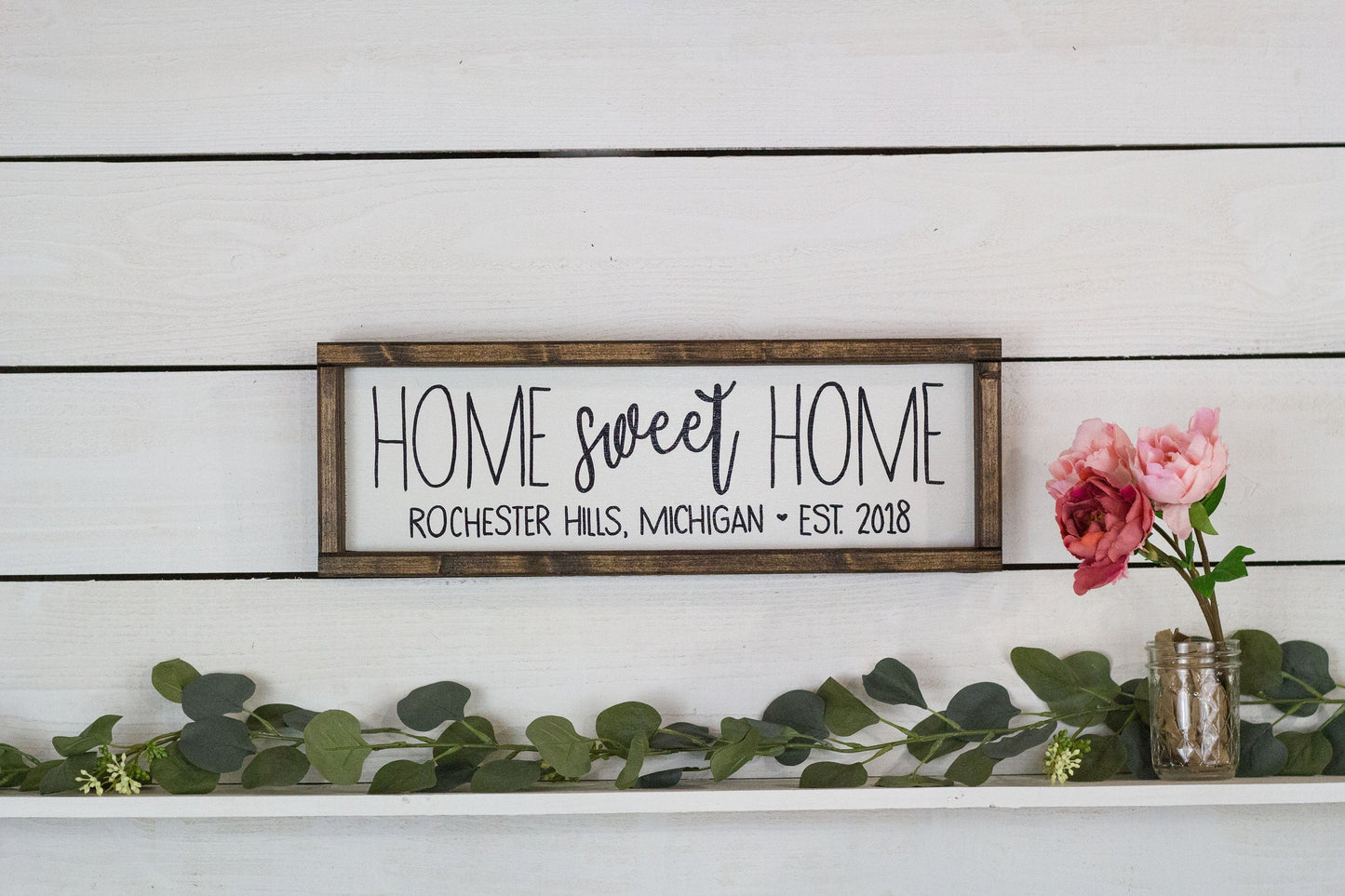 Home Sweet Home Sign with Location and Established Year - City, State Sign-2