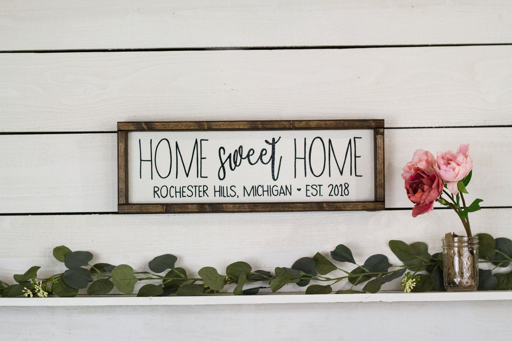 Home Sweet Home Sign with Location and Established Year - City, State Sign-4